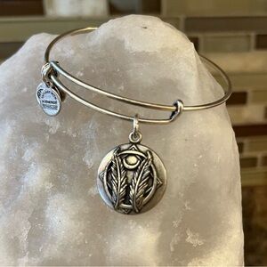 Alex and Ani 2016 Godspeed Silver Bangle Charm Bracelet with Feather Design